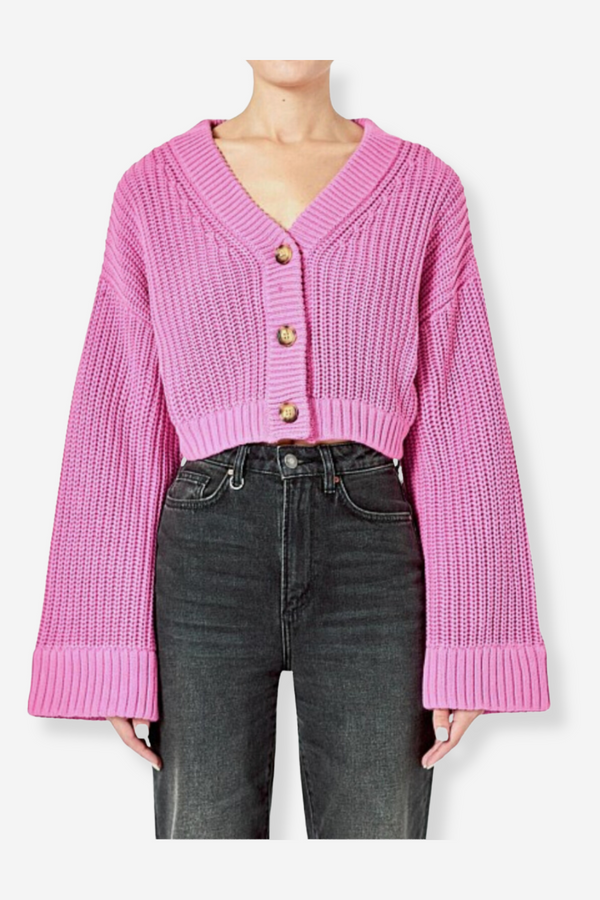Neuw Denim Cooper Crop Cardi - Shell Pink