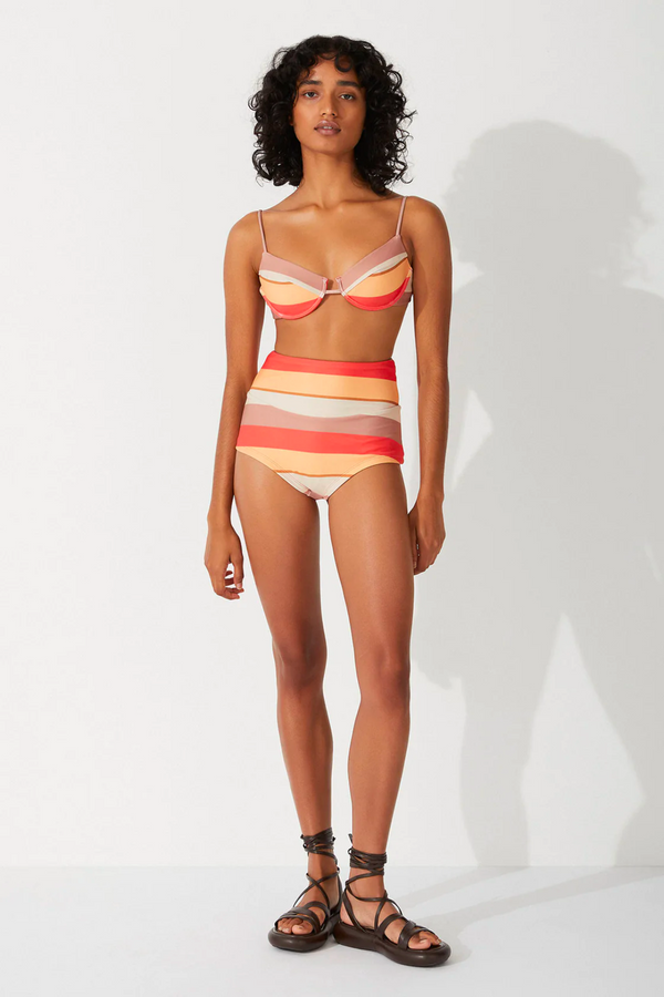 Zulu & Zephyr Tie Balconette Bra Cup - Sun Stripe