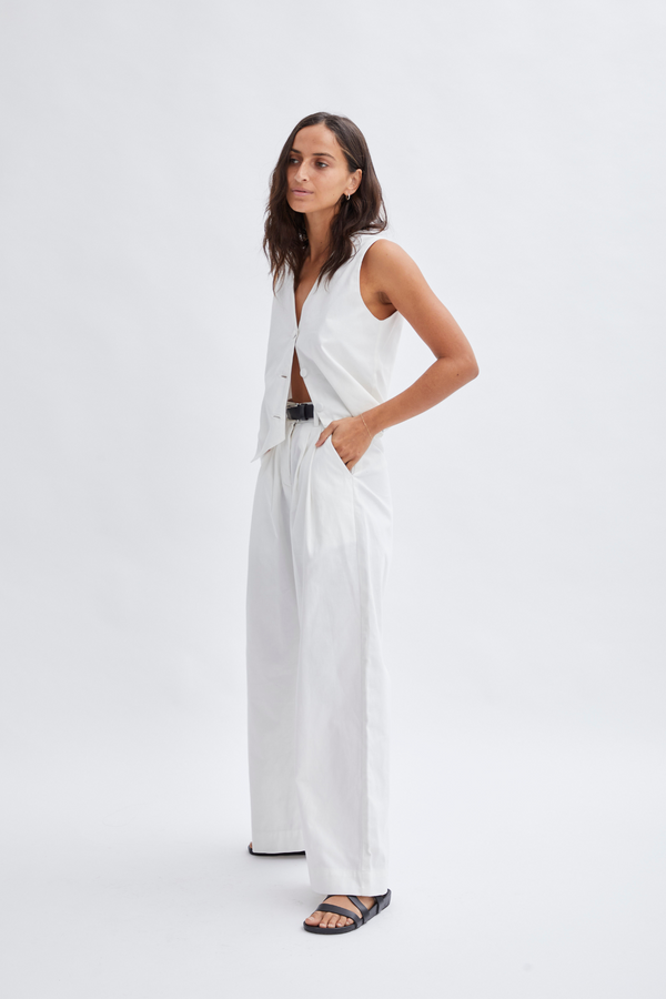 Éss The Label Branca Twill Coat - White
