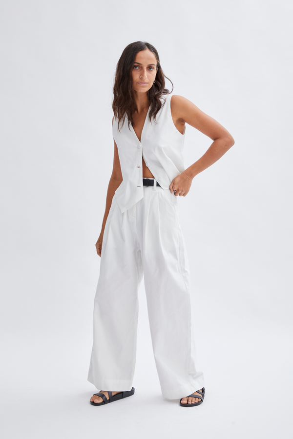 Éss The Label Branca Twill Coat - White