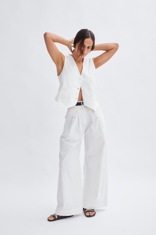 Éss The Label Branca Twill Coat - White