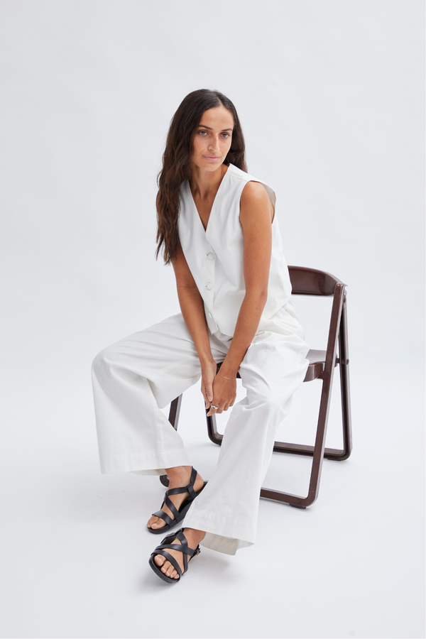 Éss The Label Branca Twill Coat - White