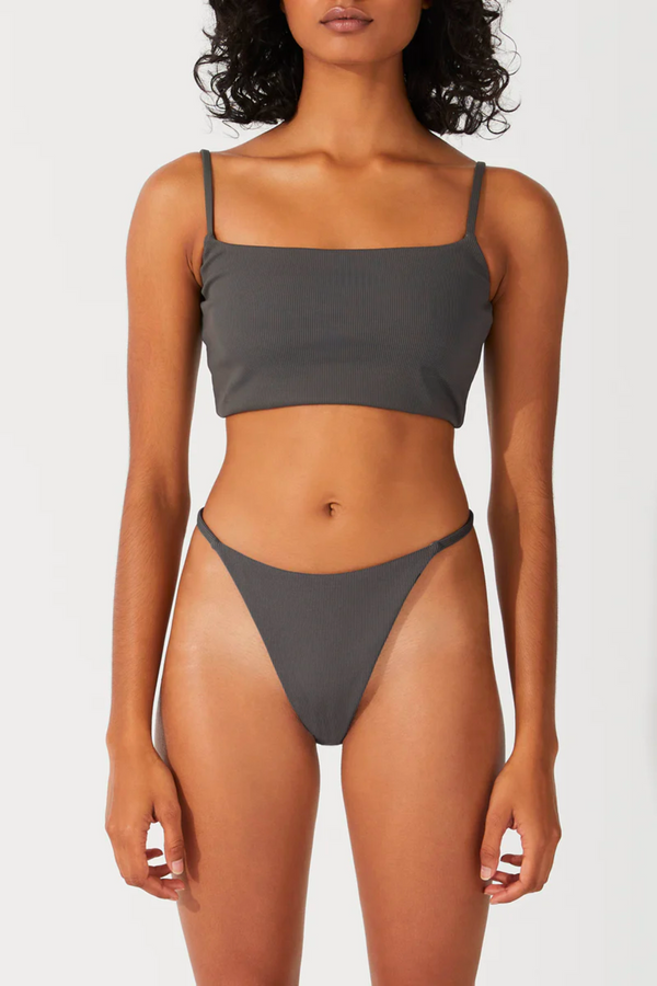 Zulu & Zephyr Rib Curve Thong Brief - Charcoal