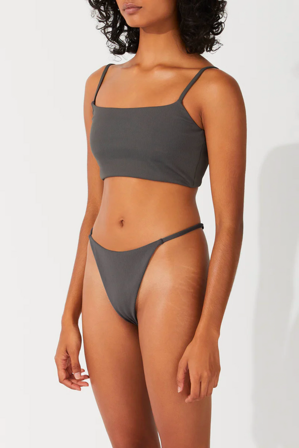 Zulu & Zephyr Rib Curve Thong Brief - Charcoal