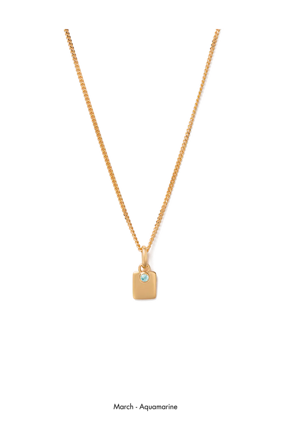 Kirstin Ash Engravable Birthstone Necklace - Gold