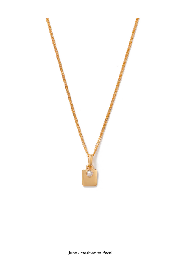 Kirstin Ash Engravable Birthstone Necklace - Gold