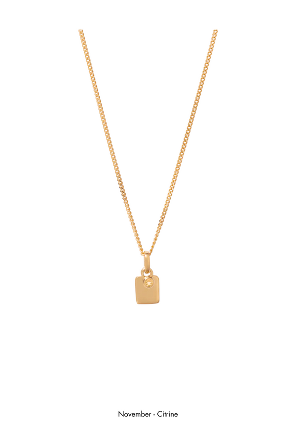 Kirstin Ash Engravable Birthstone Necklace - Gold