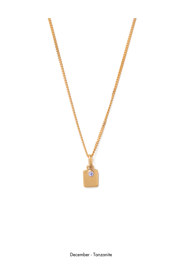 Kirstin Ash Engravable Birthstone Necklace - Gold