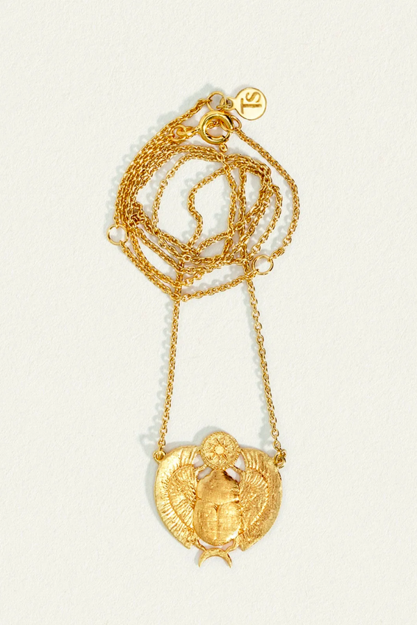 Temple of the Sun Scarab Necklace - Gold