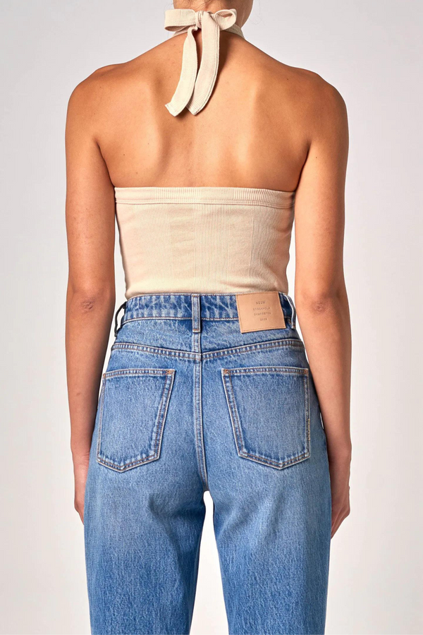 Neuw Denim Frenchie Halter Top - Bleached Sand