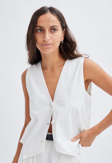 Éss The Label Branca Twill Coat - White