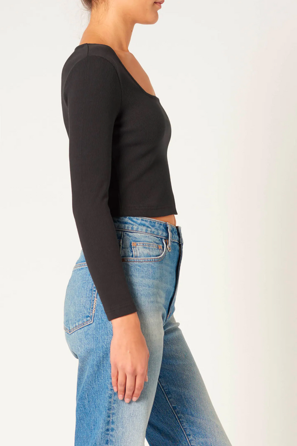 Neuw Denim Jonesy Square Neck  Top - Black