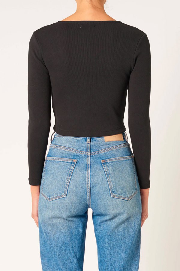 Neuw Denim Jonesy Square Neck  Top - Black