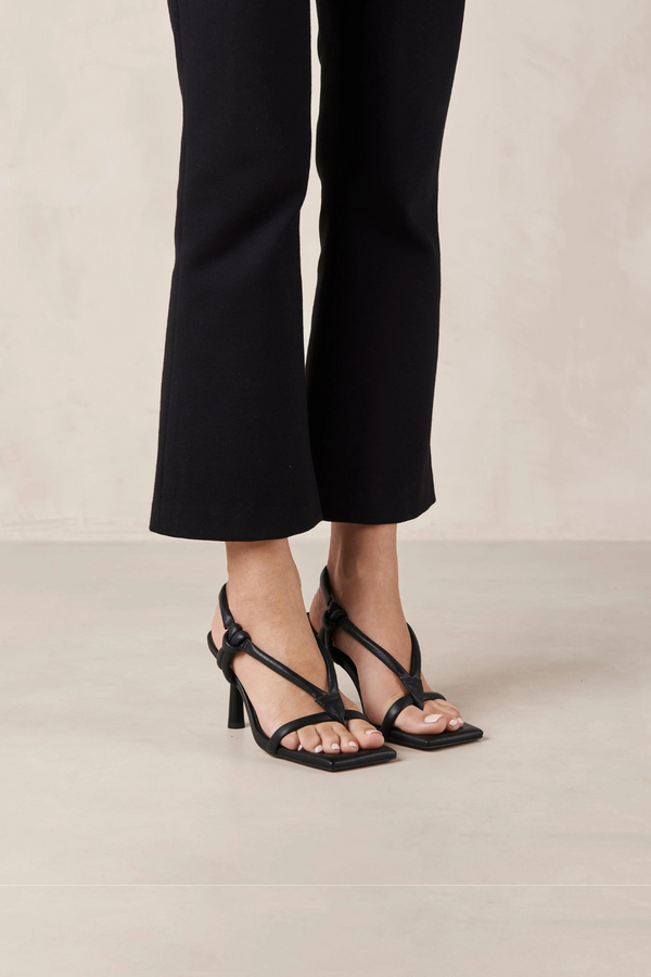 Alohas Sheila Strappy Leather Heel - Black