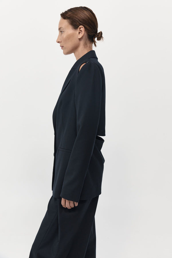 St. Agni Zip Detail Blazer - Black