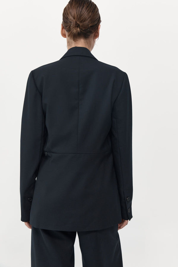 St. Agni Zip Detail Blazer - Black