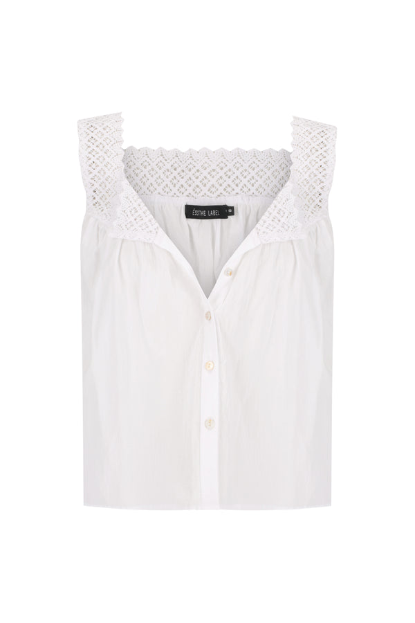 ÉSS Leela Cotton Lace Cami - White