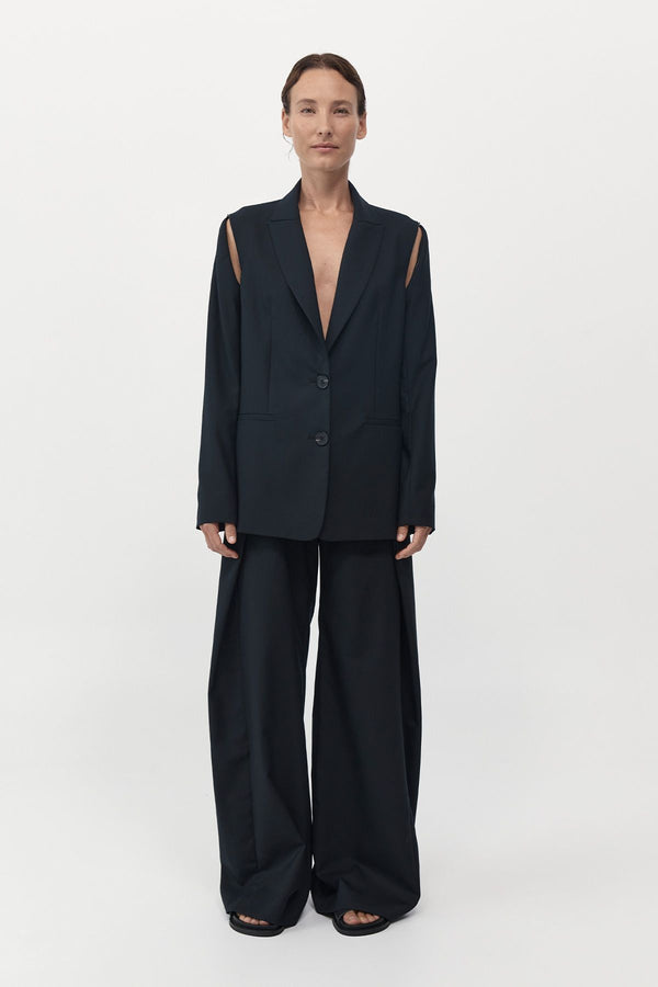St. Agni Zip Detail Blazer - Black