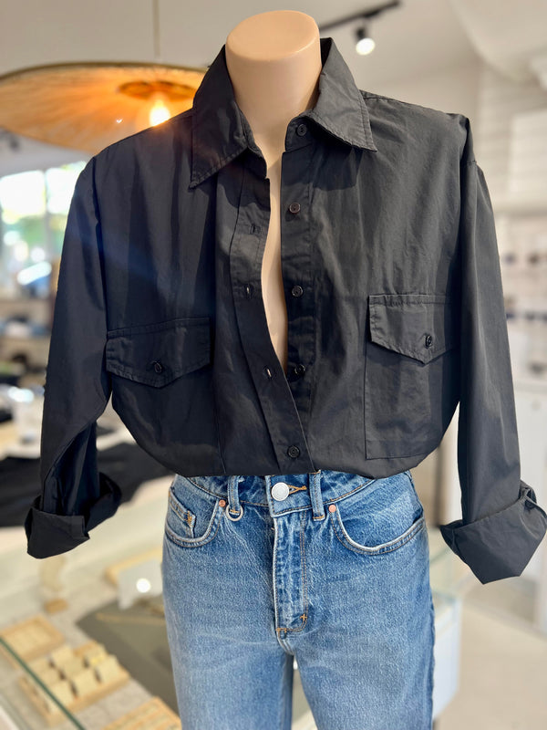 ÉSS Jessica Cotton Poplin Shirt - Black