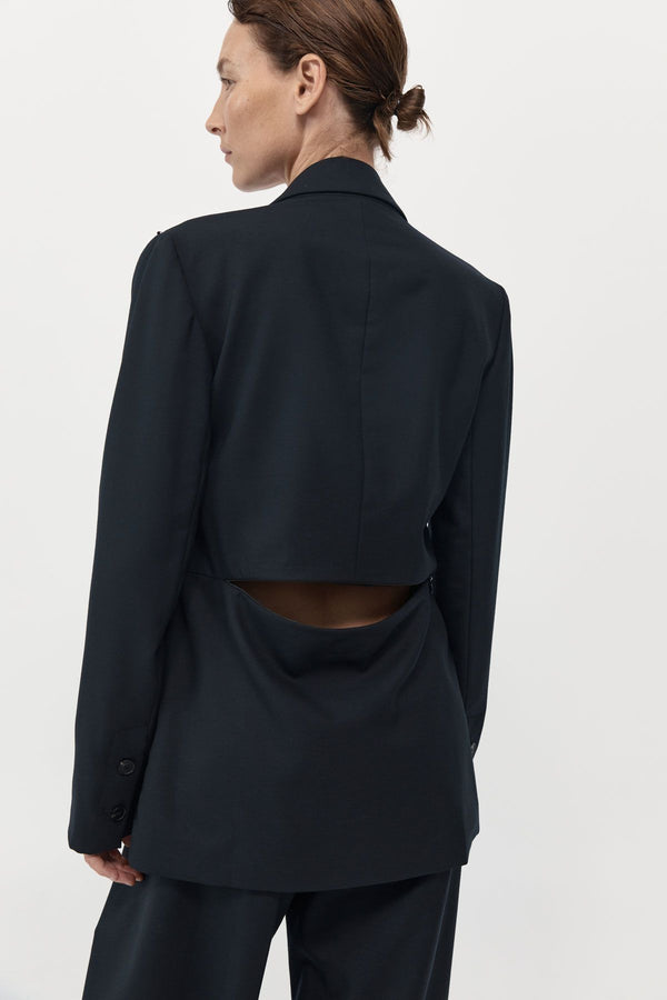St. Agni Zip Detail Blazer - Black
