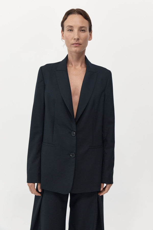 St. Agni Zip Detail Blazer - Black