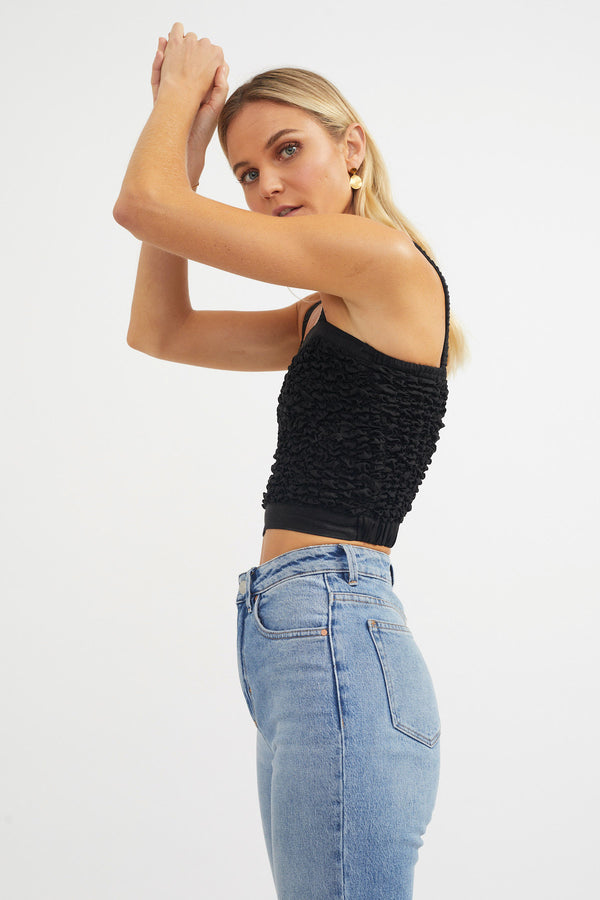 ÉSS Elly Elastic Cropped Top - Black