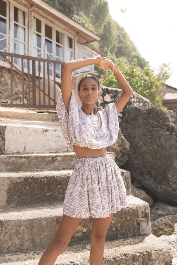 ÉSS Francesca Brushed Cotton Blouse - Taj Print Natural