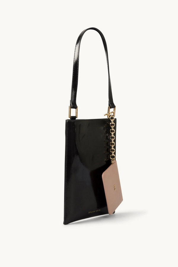 Dylan Kain The Ella Patent Phone Bag - Light Gold