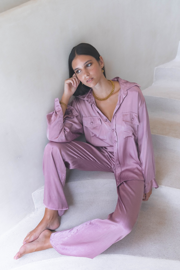 ÉSS Jessica Long Sleeve Shirt - Plum
