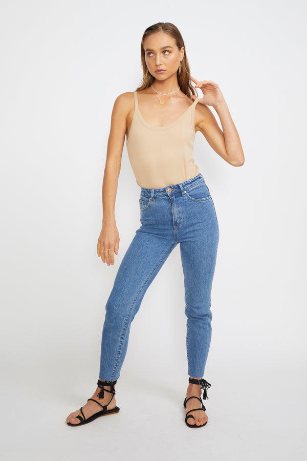 ÉSS Lia Ribbed Singlet - Tan
