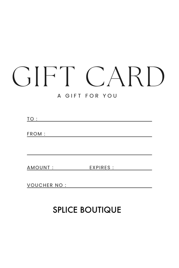 SPLICE BOUTIQUE Mailed Out Gift Card