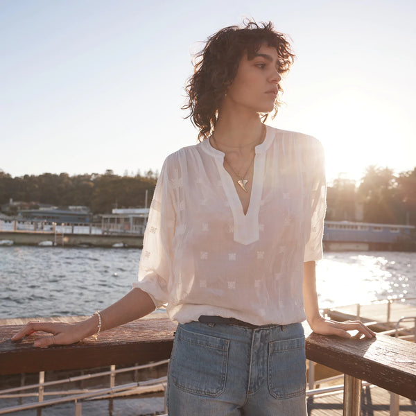Marie Louise De Monterey India Blouse - Chalk