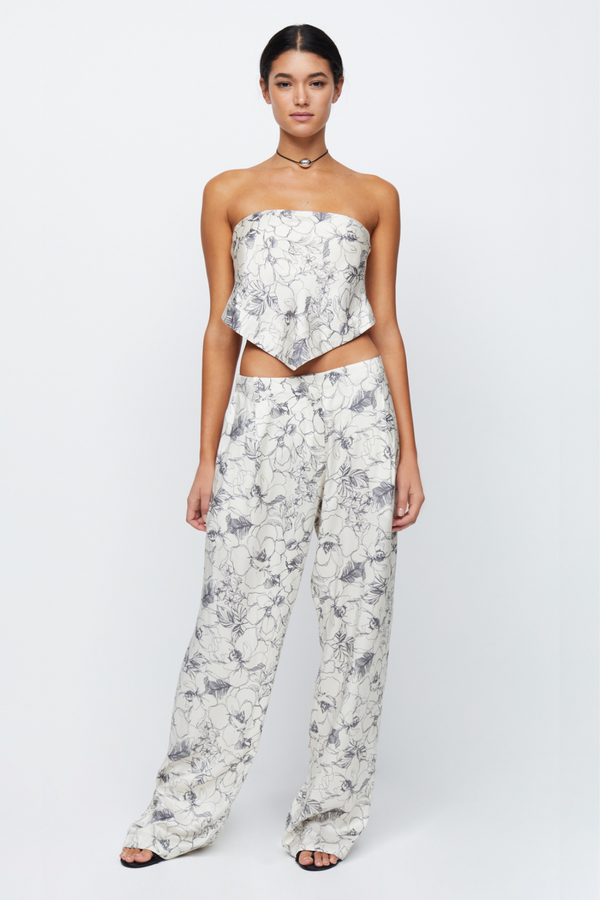 Bec & Bridge Tillie Strapless Top - Linear Floral