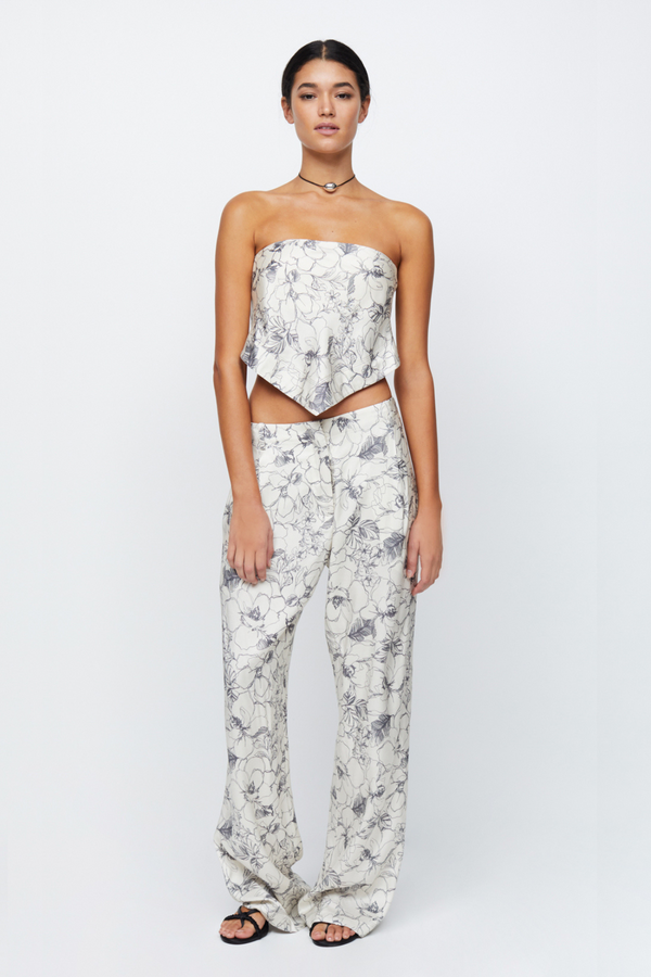 Bec & Bridge Tillie Strapless Top - Linear Floral