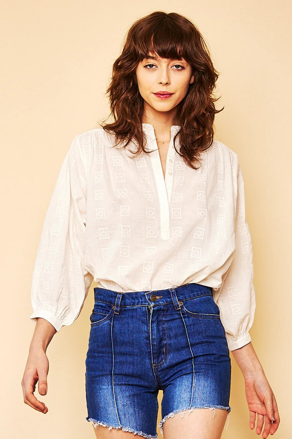 Marie Louise De Monterey Palais Blouse - Chalk