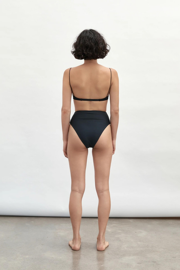 Ziah Fine Strap Almond Top - Black