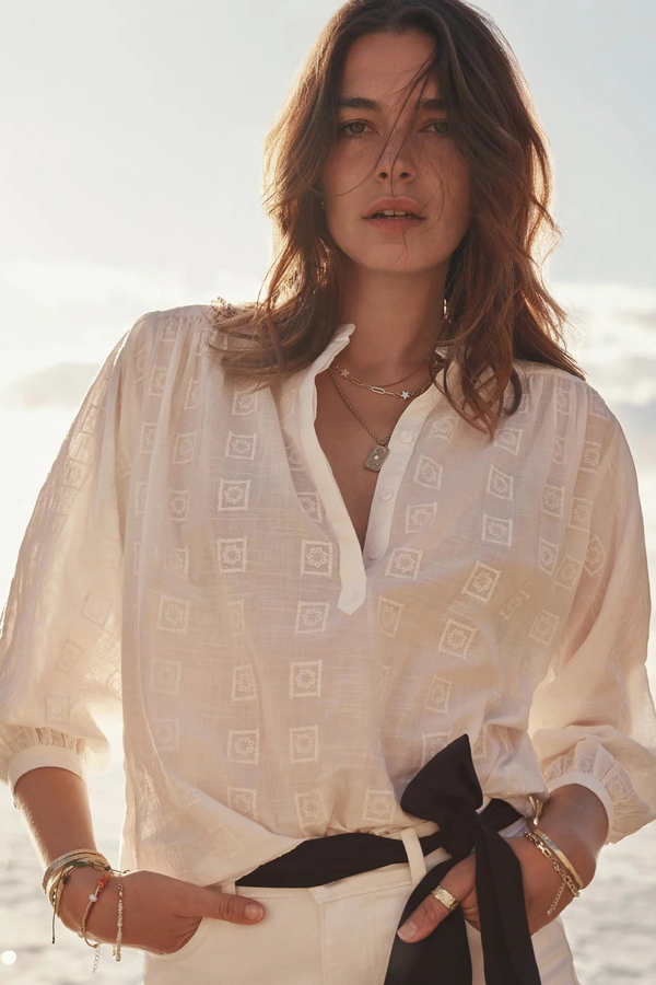 Marie Louise De Monterey Palais Blouse - Chalk