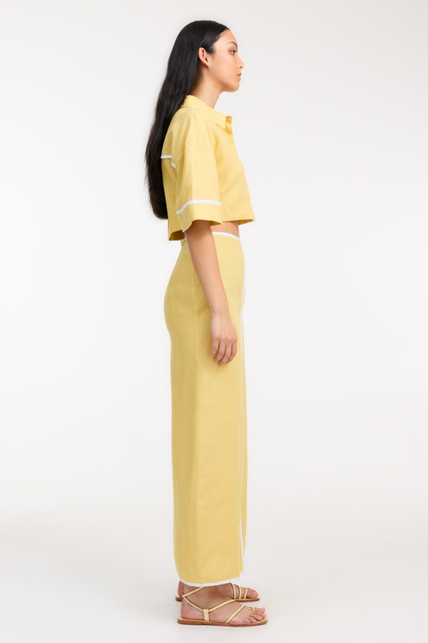 Roame Pendry Crop Shirt - Butter/Optical White