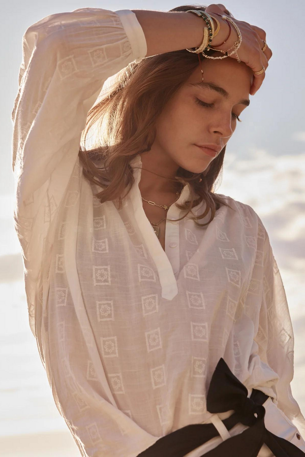 Marie Louise De Monterey Palais Blouse - Chalk