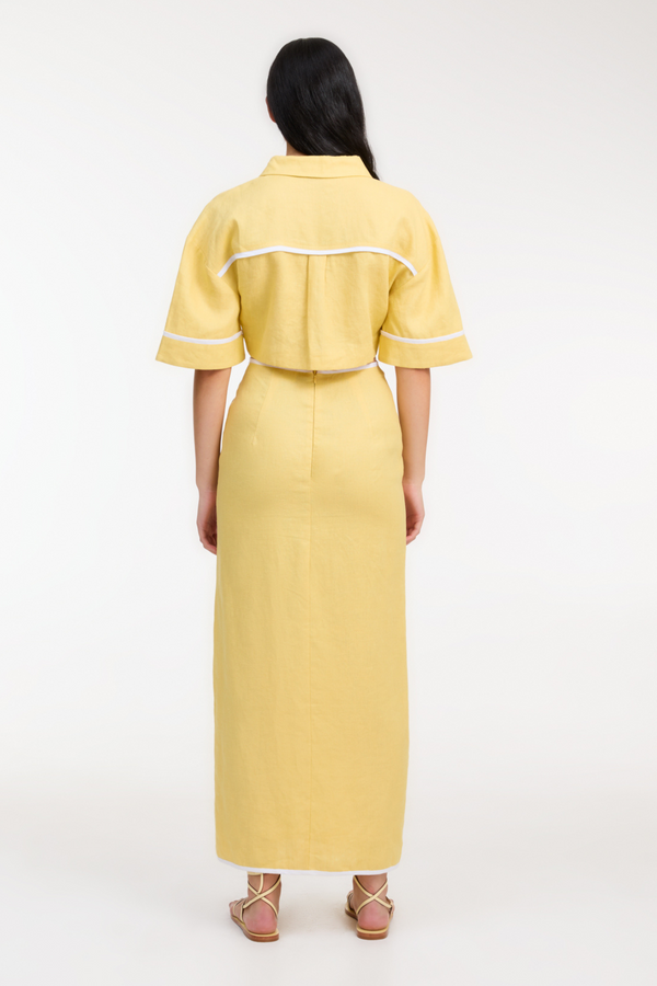 Roame Pendry Crop Shirt - Butter/Optical White