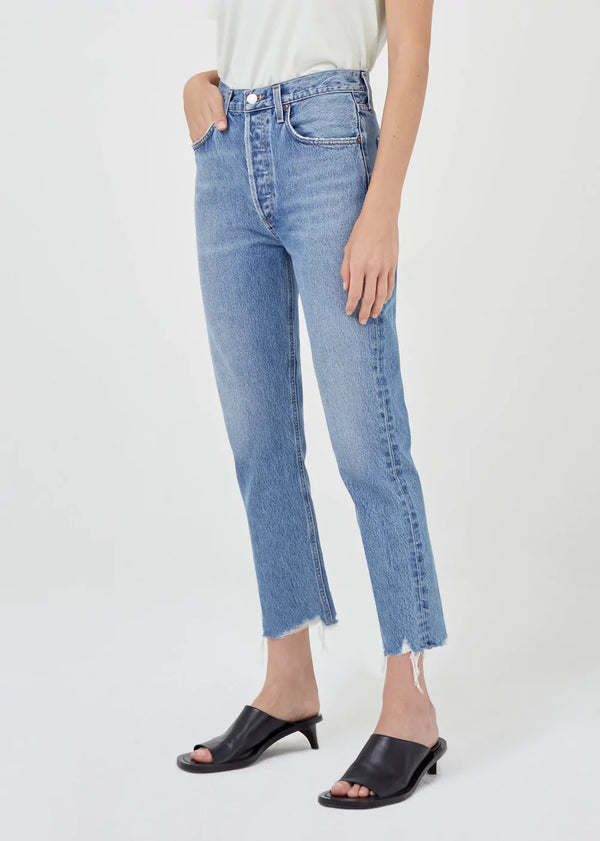 Agolde Riley High Rise Straight Crop Jean - Haven