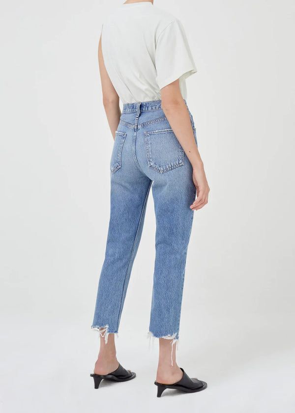 Agolde Riley High Rise Straight Crop Jean - Haven