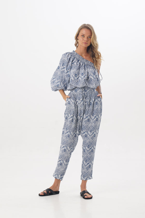 ÉSS Heidi Linen Pant - Taj Print Blue