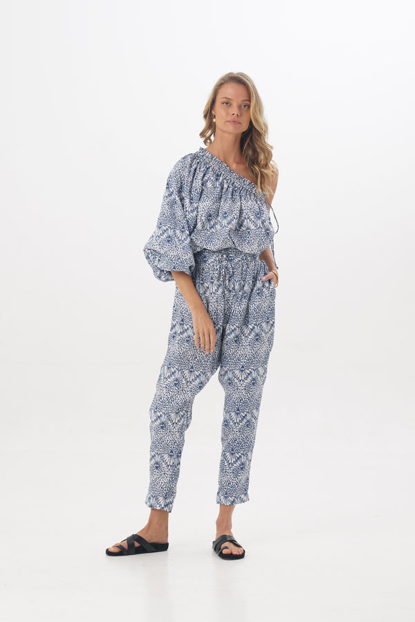 ÉSS Heidi Linen Pant - Taj Print Blue
