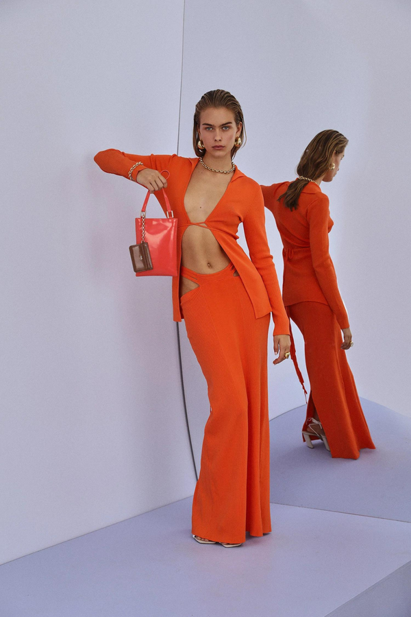 Dylan Kain Ella Patent Bag - Orange Sunset