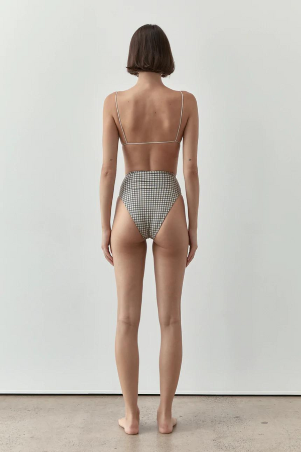 Ziah Fine Strap Triangle Top - Check