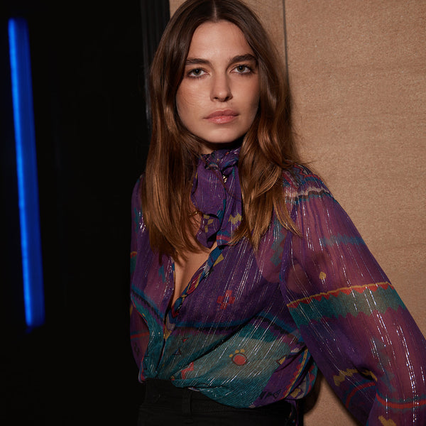 Marie Louise De Monterey Amelie Rainbow Blouse - Iridescent