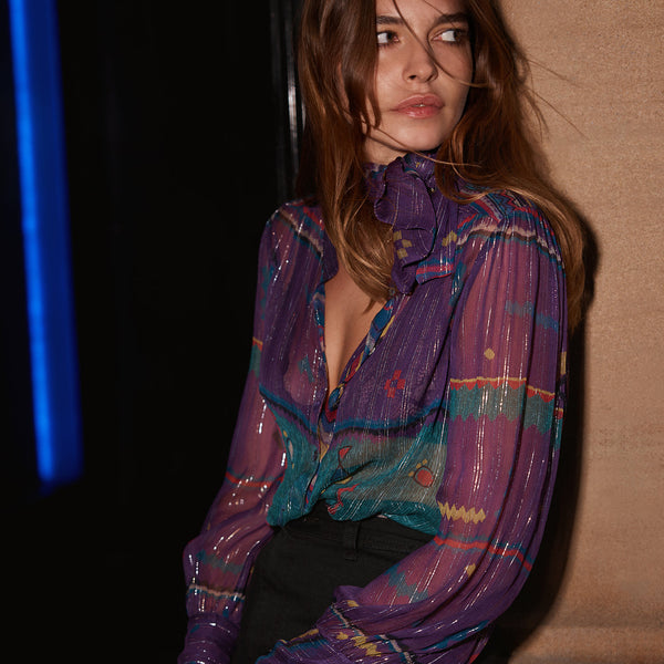 Marie Louise De Monterey Amelie Rainbow Blouse - Iridescent