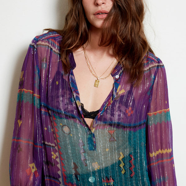 Marie Louise De Monterey Amelie Rainbow Blouse - Iridescent