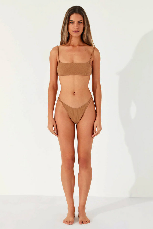 Zulu & Zephyr Rib Curve Thong  - Almond